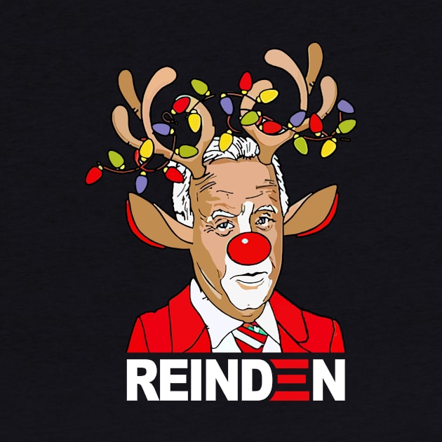 Reinden Santa Claus Reindeer Joe Funny Biden Christmas Holiday by Audell Richardson